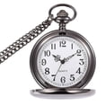 thumbnail image 1 of Reloj de bolsillo Reloj de bolsillo de cuarzo liso vintage Reloj de bolsillo clásico con cadena corta para hombres Mujeres Regalo para cumpleaños Sincero Hogar, 1 of 5
