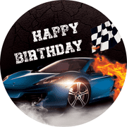 TNCT's Birthday Race Car Edible Icing Image Cake Topper-8 inch Round or Larger