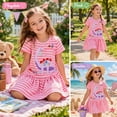 thumbnail image 6 of Rimyaw Toddler Girls Dinosaur Dress, Short Sleeve A-Line Sundress with Applique, Soft Summer Casual Pink Dress, Size 5T, 6 of 7