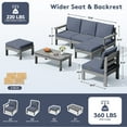 thumbnail image 4 of SERWALL 7-Piece HDPE Outdoor Patio Furniture Set, Modular Conversation Sofa, Weather-Resistant Patio Sofa, Deck, Backyard & Poolside, Grey Frame with Grey Cushions, 4 of 9