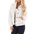 thumbnail image 4 of UJNDER Women's Jacket Lamb Wool Winter Short Cardigan Jacket Lambswool Jackets for Women White L, 4 of 9