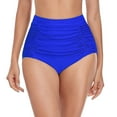 thumbnail image 5 of RELLECIGA Women's Royal Blue High Waisted Ruched Bikini Bottom Size XX-Large, 5 of 9