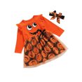 thumbnail image 2 of goowrom Halloween Little Girls Outfit, Printing Mesh Splicing Princess Dress, 2 of 6