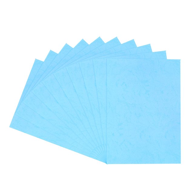 50uds Cuero Textura Papel Encuadernación Cubiertas, Encuadernación Presentación Cubiertas para Negocio Documentos, 8.5x11 Pulgadas, 8 Mil 65 Lb, Azul, Sin Perforar