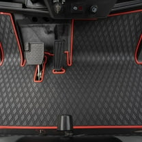 Xtreme Mats Yamaha Drive2 Golf Cart Mat, Full Coverage Golf Cart Floor Liner Mat - Fits Yamaha Drive2 Models Only (2017-2022 )& UMAX Rally 4x4 - Black with Red Trim