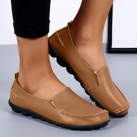 Daznico Womens Loafers Comfort Flats Shoes Womens Breathable Lace Up Shoes Flats Casual Shoes Size 8