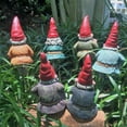 thumbnail image 3 of Homestyles Classic Old World Garden Gnome 6"H Shelf Sitter Assortment (1 each of 6 Styles) with Removable 8" Metal Garden Stake, 3 of 4