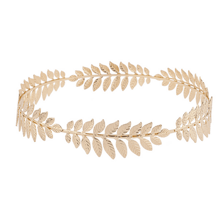 Lux Accessories Gold Tone Grecian Game of Thrones Leaf Goddess Flower Crown