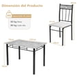 thumbnail image 3 of Costway Juego de Mesa de Comedor de 5 Piezas con Sillas Tapizadas con Encimera de Mármol Maco de Metal Ahorra Espacio Juego de Mubles Moderno, 3 of 10