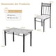 thumbnail image 3 of Costway Juego de Mesa de Comedor de 5 Piezas con Sillas Tapizadas con Encimera de Mármol Maco de Metal Ahorra Espacio Juego de Mubles Moderno, 3 of 10