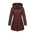 thumbnail image 2 of Itsame Women Puffer Jackets Hood Winter Coats New Solid Color Casual Cotton for Women Waterproof Jacket Wine Size 2XL, 2 of 8