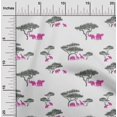 thumbnail image 1 of oneOone Georgette Viscose Fabric Tree & Animals Ikat Print Fabric BTY 42 Inch Wide, 1 of 4