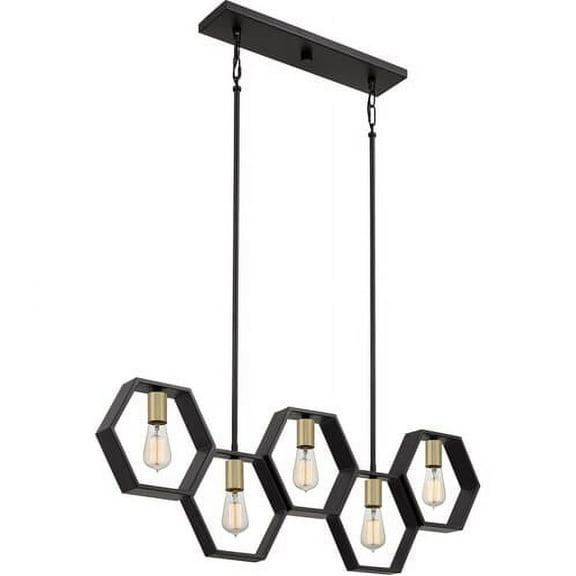 Quoizel Bismarck 5-Light Kitchen Island Light in Earth Black