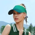 thumbnail image 3 of Vsdgher Green Turquoise Teal Print Adult Sunscreen Visor Cap,1 Piece of Sport Sun Visor Hats Adjustable Sun Hat for Outdoor Activities Fits for Women and Men (One Size), 3 of 6