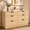 Natural, variant on Homall 6 Drawer Double Dresser for Bedroom, Wood Storage Cabinet with Handle-Free Design, Modern Chest of Drawers for Bedroom & Living Room, White