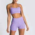 thumbnail image 2 of IBTOM CASTLE Women Workout Sets Yoga Outfits, Sports Bra and High Waist Leggings Gym Clothes Tracksuit, 2-Piece L Purple, 2 of 6