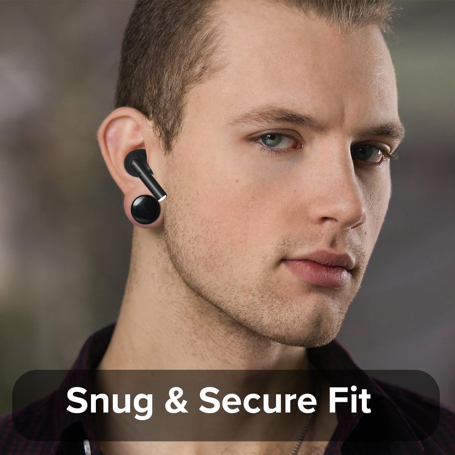 COBY True Wireless Earbuds, Mini Bluetooth Earbuds with Built-in Mic & LCD Charging Case, Black