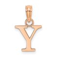 thumbnail image 1 of Diamond2Deal 14K Rose Gold Block Letter Y Initial Pendant for Women, 1 of 5