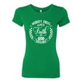 thumbnail image 2 of Wild Bobby Worry Ends When Faith In God Begins Inspirational/Christian Women Slim Fit Junior Tee, Kelly, Medium, 2 of 5