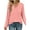 Coral, variant on Long Sleeve Womens Tops Deep V Neck Blouses for Women Loose Fit Curved Hem Fall Shirts