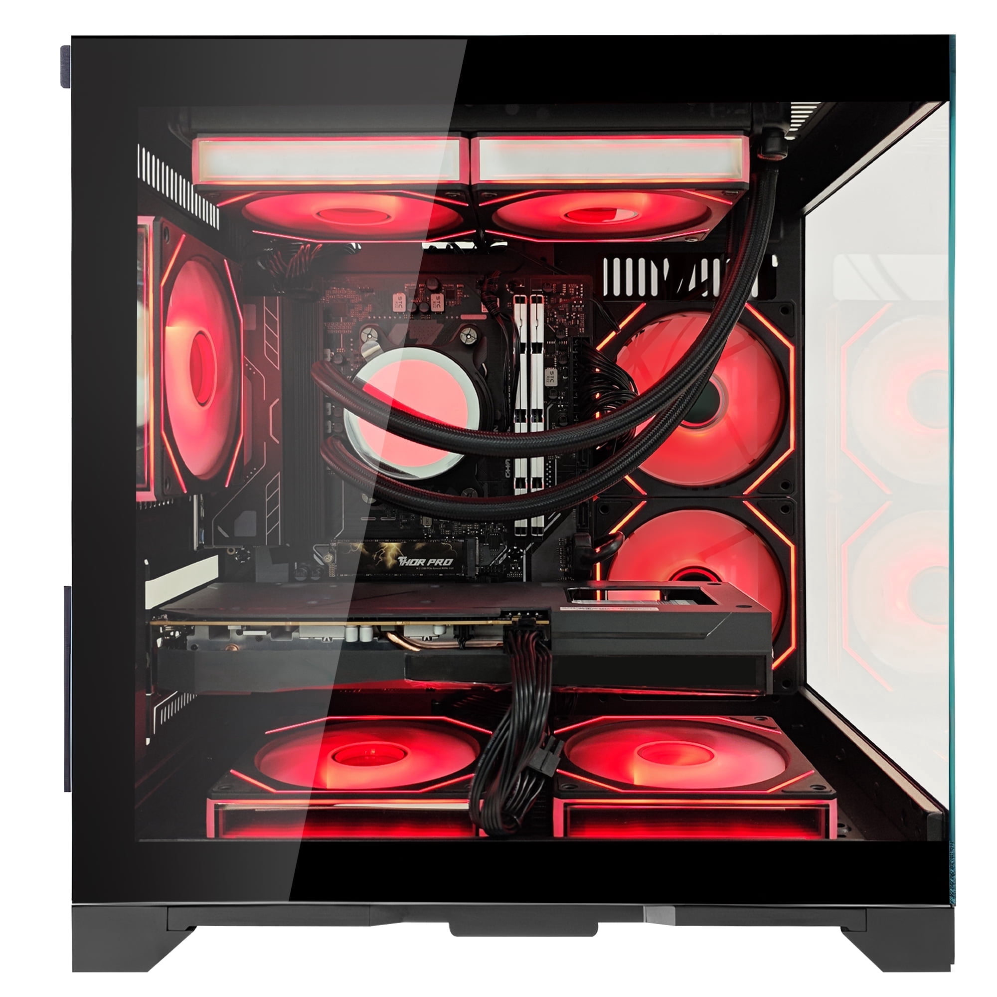 Hoengager RTX 5070 12GB Gaming PC Desktop - AMD Ryzen 5 9600X 6-Core 3.9 GHz, 32GB DDR5 RAM, 1TB PCIe SSD, Windows 11 -RGB Prebuilt Computer