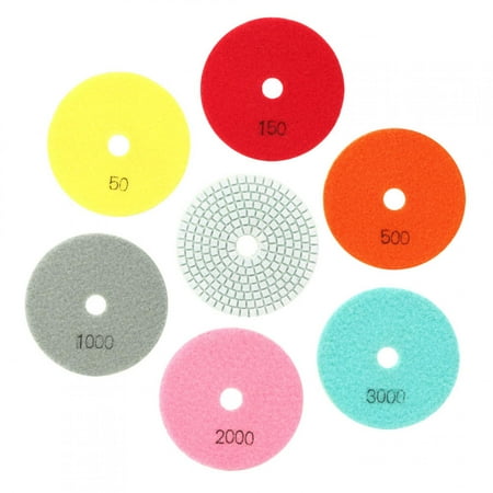 

EBTOOLS 7Pcs Marble Resin Polishing Pad Soft Grinding Disc for Stone Ceramics Glass 100mm Diameter Polishing Tool Resin Polishing Pad
