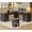Black, variant on SEDETA Large L Shaped Desk with 4 Wood Drawers, 67"x 67" Executive Desk with File Drawers & Storage Cabinet, Farmhouse Corner Computer Desk with Power Strip for Home Office, White & Brown
