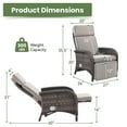 thumbnail image 7 of POCASSY Outdoor Recliner Chair, Adjustable Reclining Patio Chair with Cushion, Wicker Outdoor Chaise Lounge with Adjustable Backrest and Footrest, Ideal for Pool Deck, Beige, 7 of 7