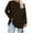 Brown B, variant on Plus Size Tunic Tops for Women Crewneck Solid Color Long Sleeve Shirts Casual Loose Plus Size Blouses XXL