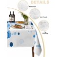 thumbnail image 5 of Blue Gradient Rectangle Tablecloth, Abstract Polka Dots Vintage Modern Art Waterproof & StainResistant Tablecloth, Washable Oil-proof Table Cover for Dining/Party/Wedding/Camping/Buffet 52x70 In, 5 of 9