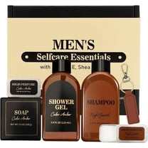Gift Sets for Men Valentines Day, Body Care Spa Gift Birthday Baskets, Cedar Santal Scented Bath Set for Him