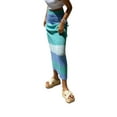 thumbnail image 3 of VISgogo Falda de punto de ropa de playa para mujer, Raya / Color sólido Cintura alta Slim Fit Hollow Summer Half Dress Prenda VISgogo moda, 3 of 9