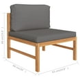 thumbnail image 3 of vidaXL 3-Seater Patio Sofa with Gray Cushions Solid Teak Wood, 3 of 6