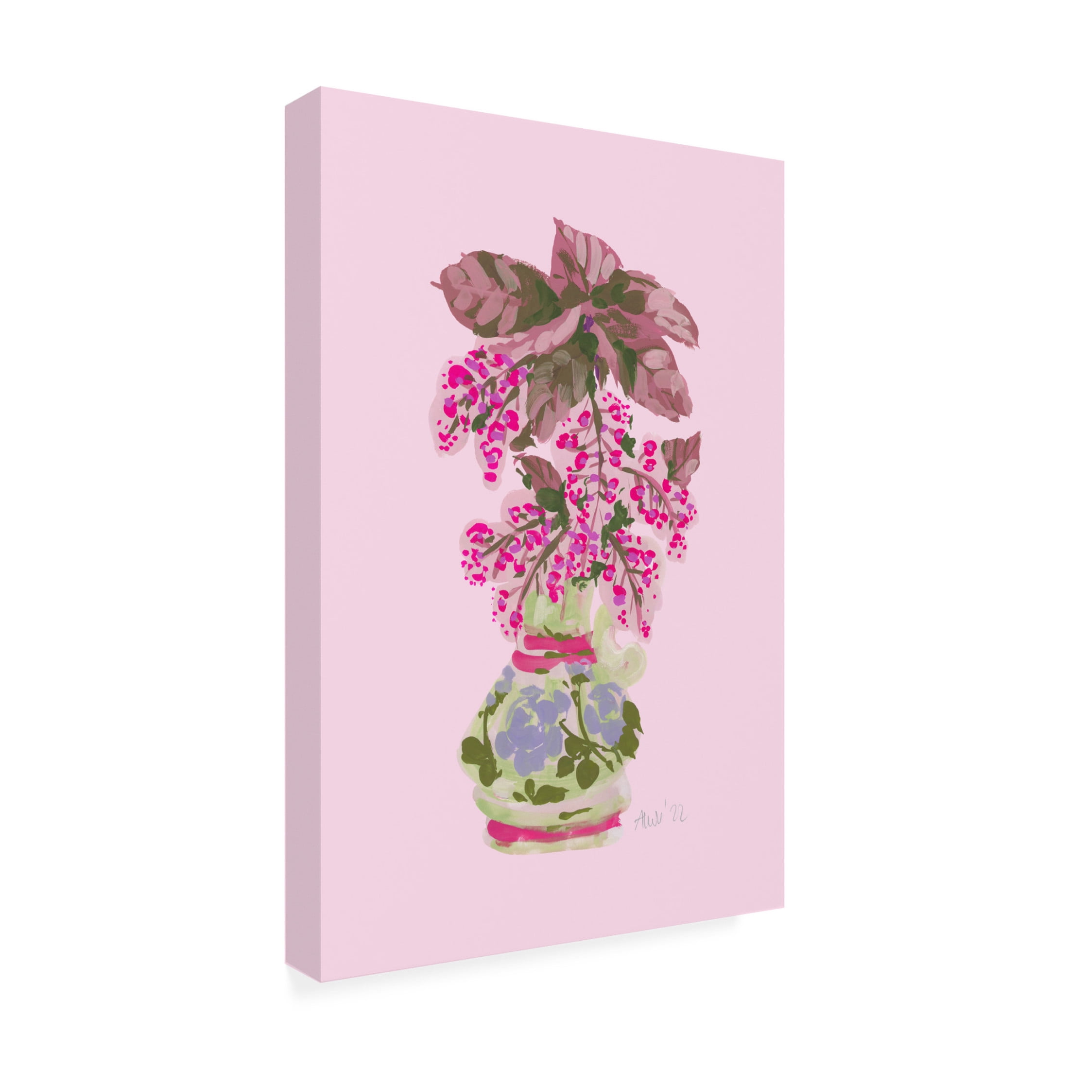 Trademark Fine Art Ania Zwara Blooming Vase In Pink Canvas Wall Art