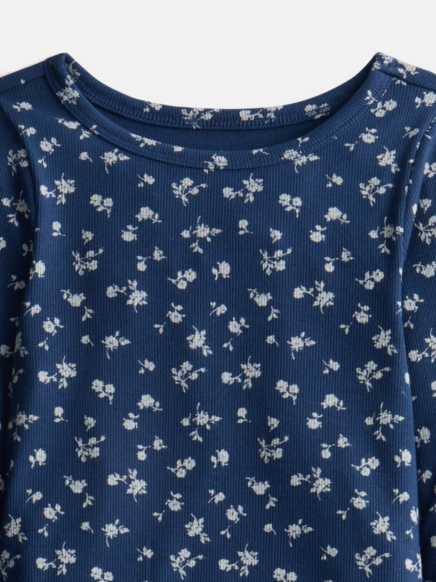 Wonder Nation Girls Lettuce Edge Tee with Long Sleeves, Sizes 4-18 & Plus