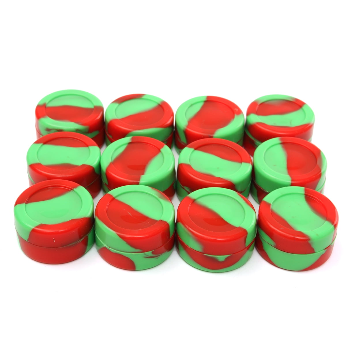 Meigar Silicon Non Stick Containers 12pcs 5ml Mini Round Multi Use Wax Jars Dab Storage Jar Assorted