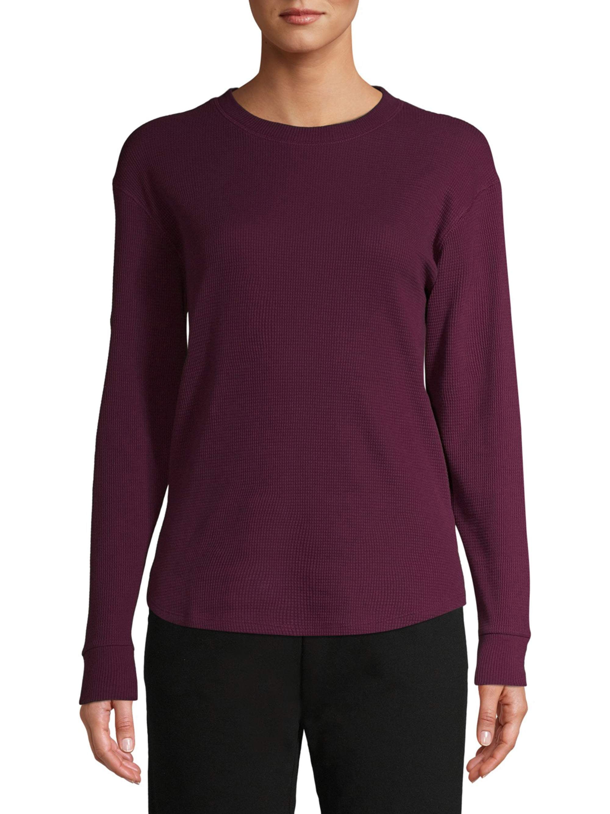 Time and Tru Women's Long Sleeve Thermal T-Shirt - Walmart.com