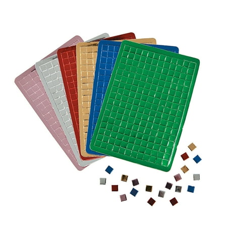 Rusty Tin Craft Supplies - Fun Express - Adhesive Foil Mosaic Squares - Craft Supplies - Foam Shapes - Misc Foam Shapes - 1224 Pieces