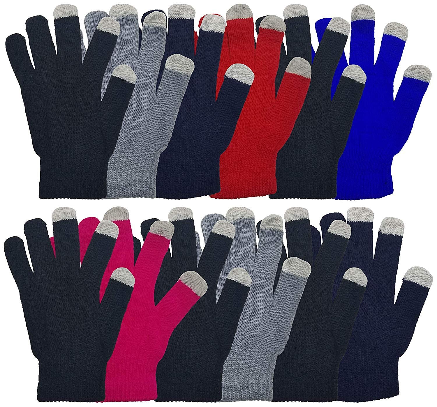 MEN'S LADIES BOYS GIRLS THERMAL  2 IN 1 TOUCH CREEN MAGIC STRETCH  WINTER GLOVE 