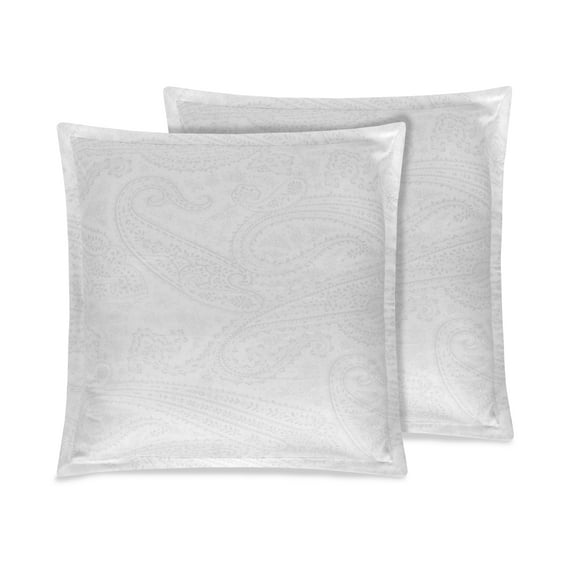 Delara GOTS Certified 100% Organic Cotton 2 Inch Flange Euro Sham Set of 2, 26"X26", Angela