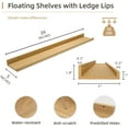thumbnail image 2 of Picture Ledge Shelf, Wood Floating Shelves Set of 2, 36 inch Picture Ledge Shelves, Photo Ledge Nursery Book Shelves Wall Mounted for Living Room Kids' Room Bedroom, Color Oak, 2 of 14