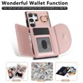 thumbnail image 7 of Allytechgroup Phone Case for Samsung Galaxy S21 Ultra, PU Leather Galaxy S21 Ultra Cover with Card Holder, Rotating Ring Stand PU Leather Shockproof Anti-Scratch Wallet Case for Women Men,Rosegold, 7 of 7