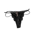 thumbnail image 2 of Victoria's Secret Shine Rhinestone Black Embroidery Lace Strappy Thong Panty Size M/L NWT, 2 of 2
