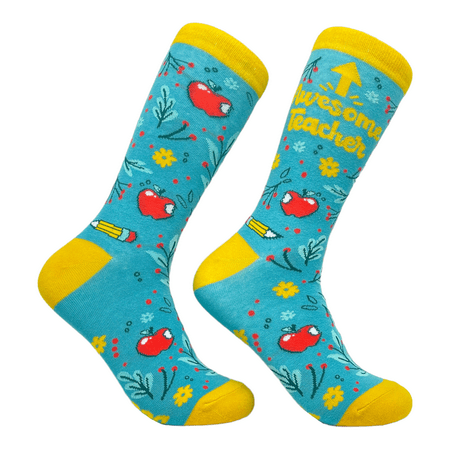 

Women s Awesome Teacher Socks Funny School Teacher Instructor Apprecation Graphic Footwear