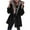 Black, variant on MIUOWANP Puffer Jacket Womens Cropped Women's Solid Color Lapel Button Cardigan Long Sleeved Top Jacket Black XL