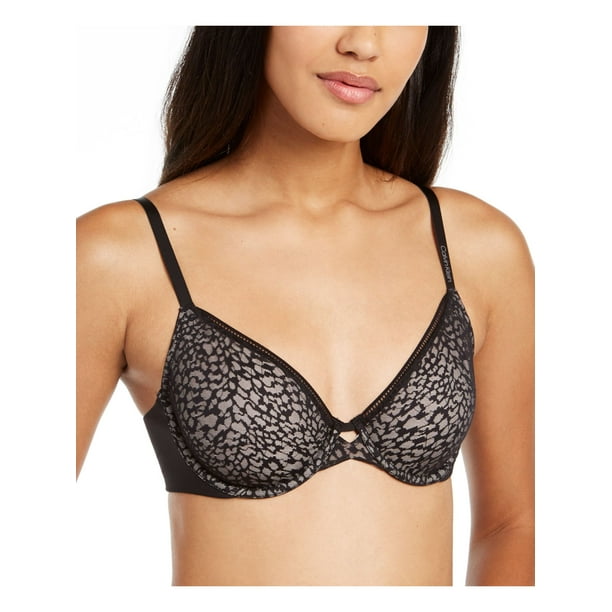 Calvin Klein CALVIN KLEIN Intimates Black Animal Print Everyday Underwire Bra Size 32B