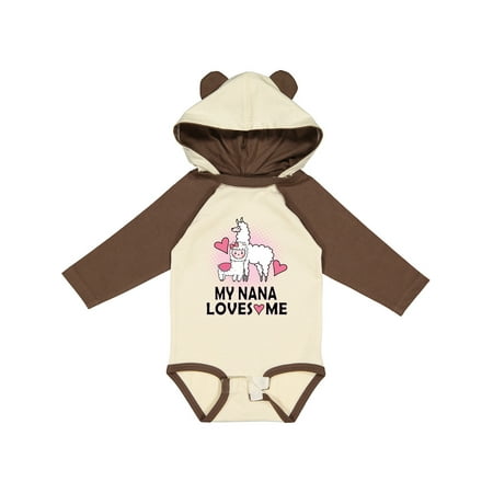 

Inktastic My Nana Loves Me Outfit Girls Gift Baby Girl Long Sleeve Bodysuit