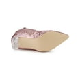 thumbnail image 5 of BLISSFUL STEP Women's Clear Block Heel Ankle Booties Pointed Toe Party Shoes Rose Gold 5.5, 5 of 8