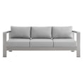 thumbnail image 2 of Modway Shore Tissu & Aluminium Extérieur Patio Canapé en Argent & Gris, 2 of 4