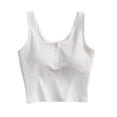 thumbnail image 2 of Taylonsss Womens Summer Padded Button Front Solid Camisole Tank Top Back Detail Casual Loungewear, 2 of 6